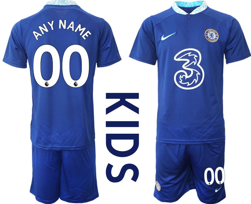 Youth 2022-2023 Club Chelsea FC home blue customized Soccer Jersey